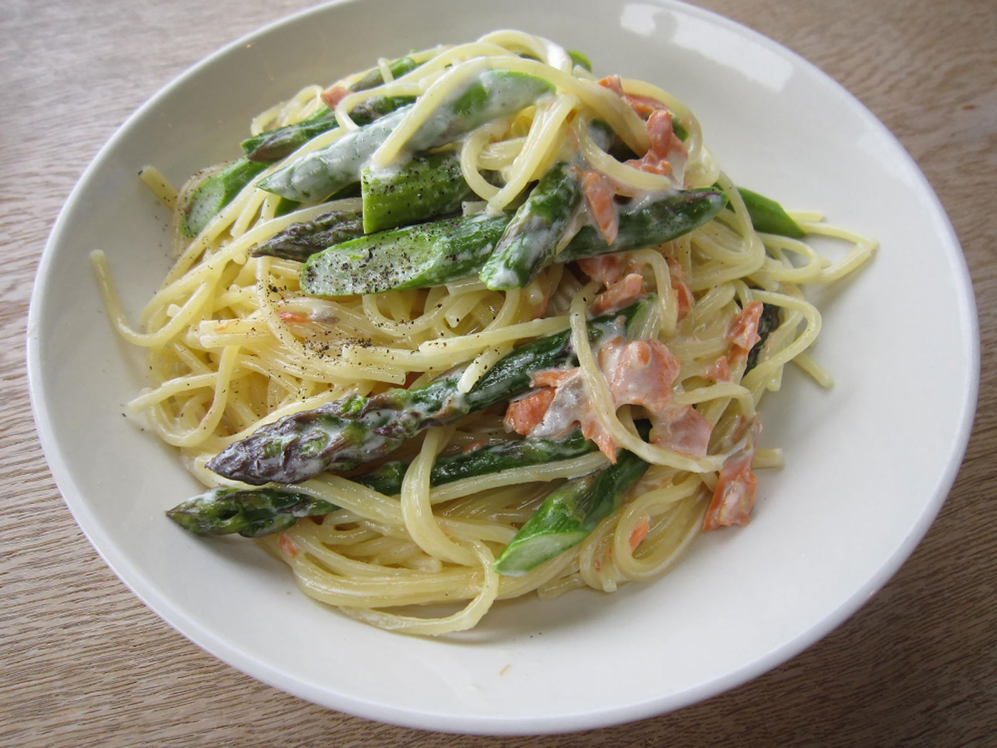 アスパラのクリームパスタ - - -