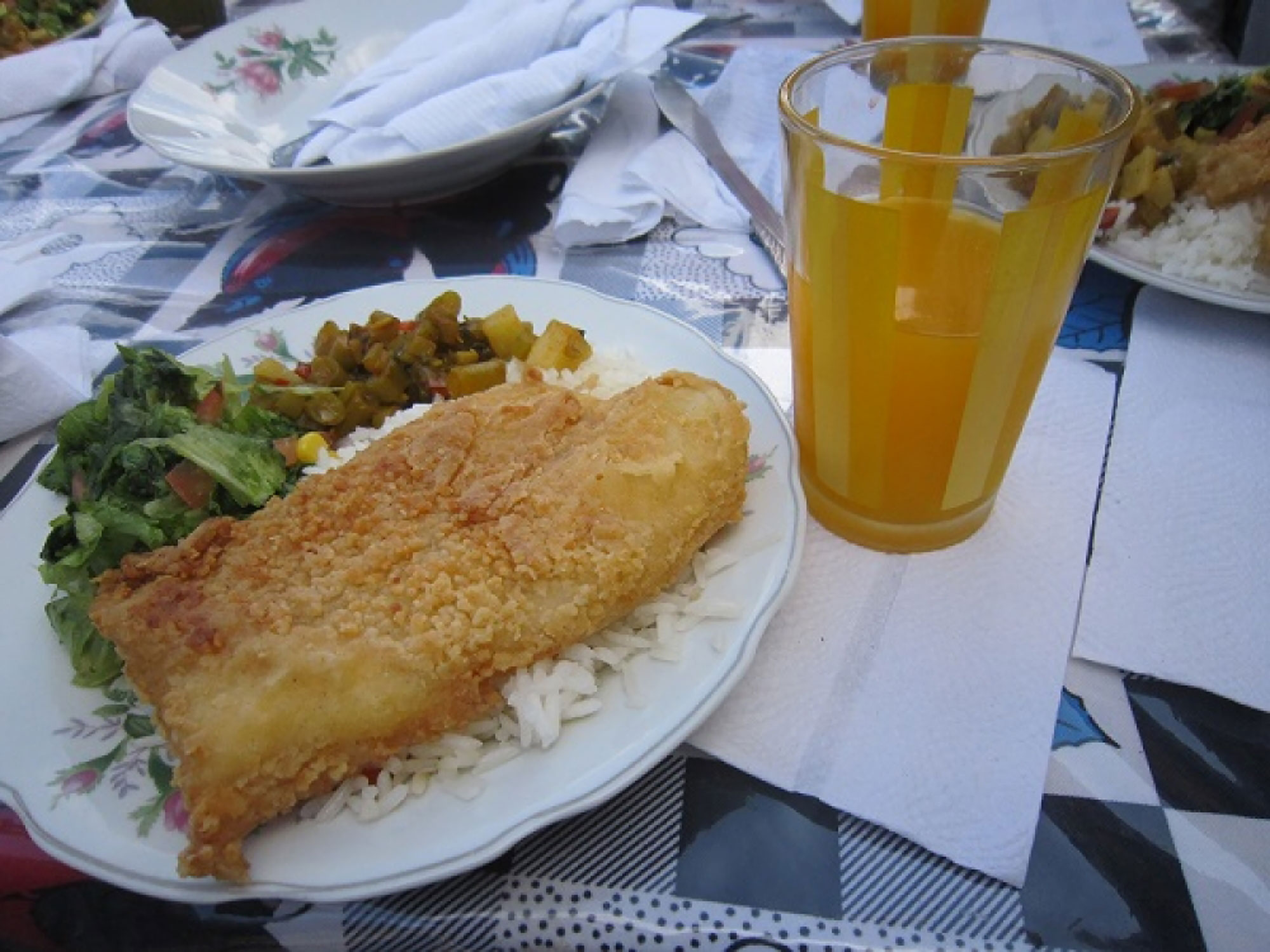 農園にて 食事が美味しかった! 日本人好みの味付け - - -