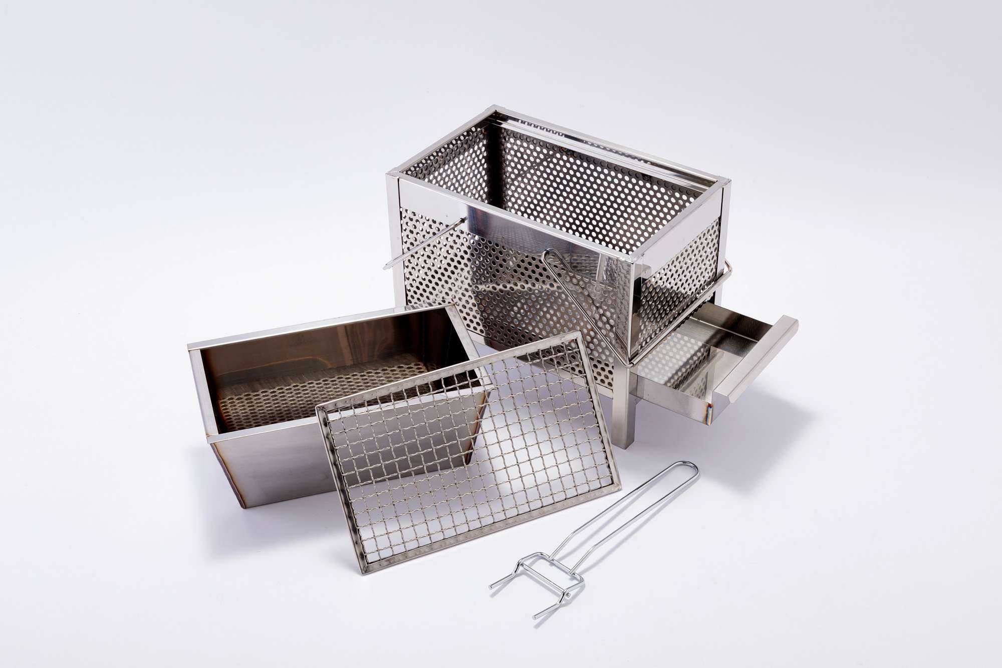 バーベキュー・調理用品 asimocrafts A_tray 120 尾上製作所 バーベキュー スライド式 網ストッパー 適応コンロ幅