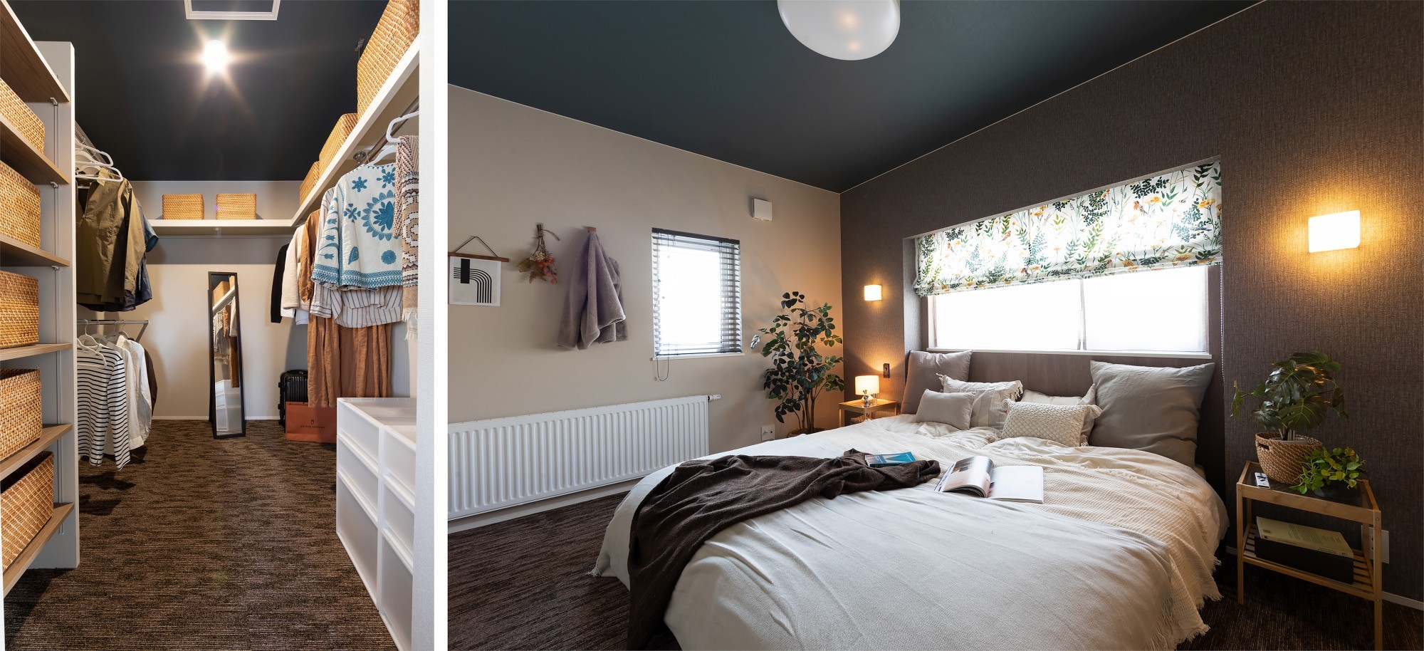 ベッドルーム - 広々ウォークインクローゼットのあるベッドルーム。&nbsp;コの字のワードローブは、左がパパ、右がママ。&nbsp;分けて使えるから、毎日の身支度もスムーズに。 -  - 