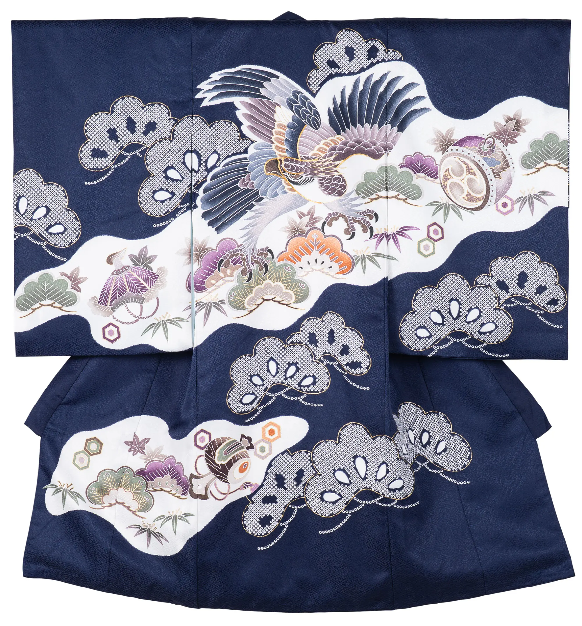 おとこの子・祝い着 - B-04 - 「鷹に松」