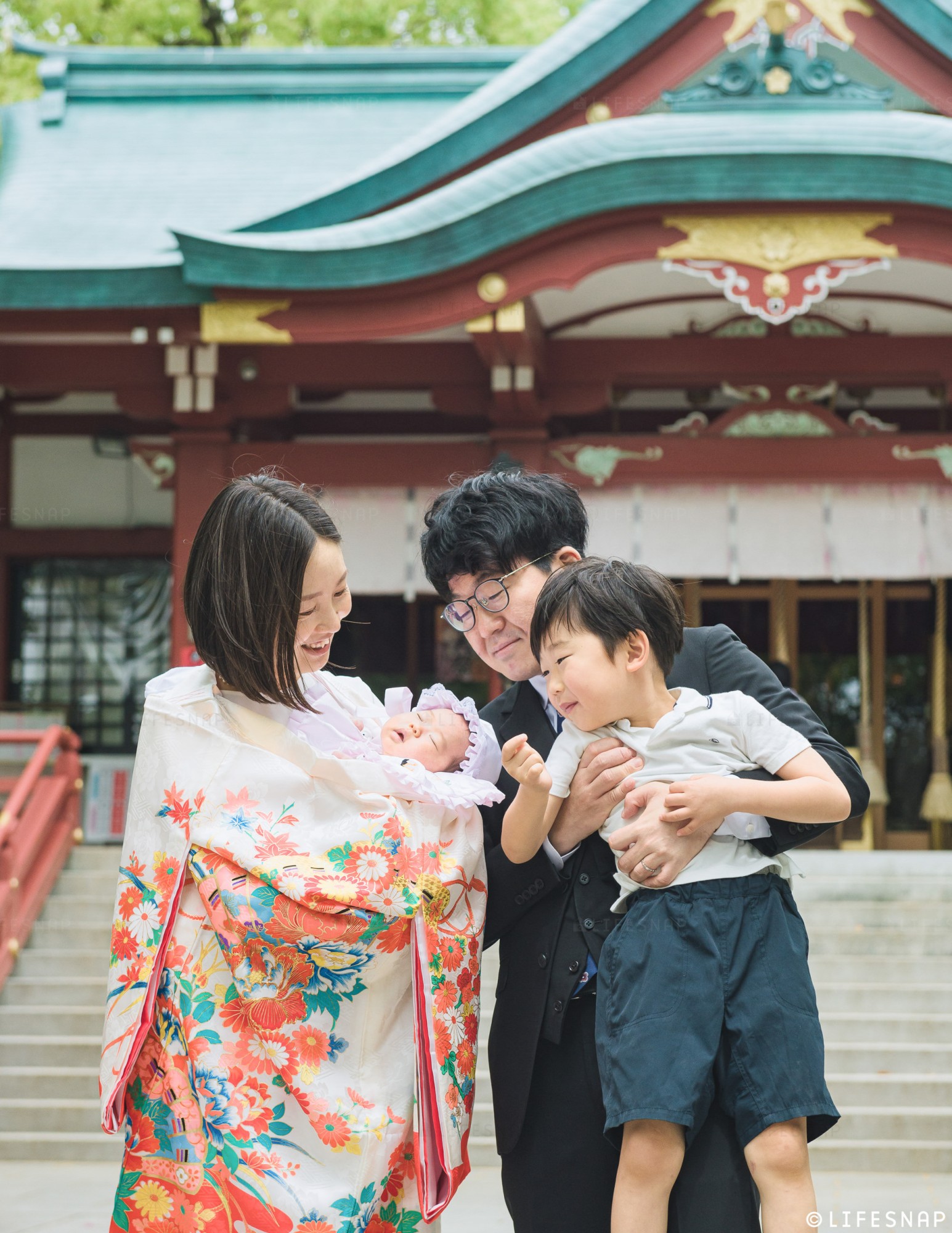 多摩川浅間神社のお宮参りガイドと写真撮影【祝い着レンタルが無料