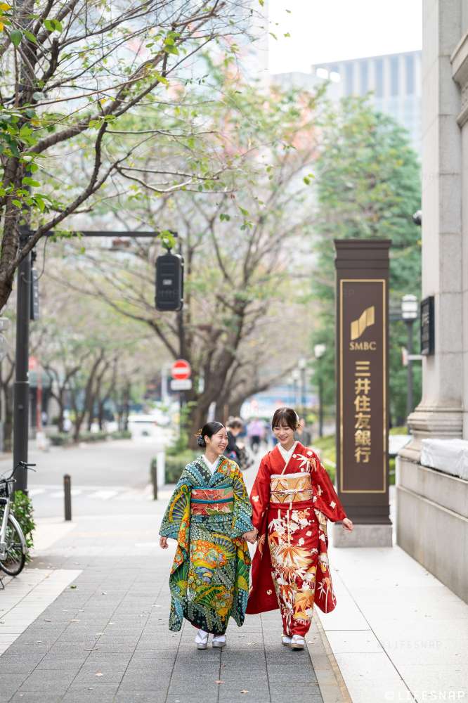 成人式前撮り・後撮りロケーション撮影@日本橋周辺／東京都／中央区