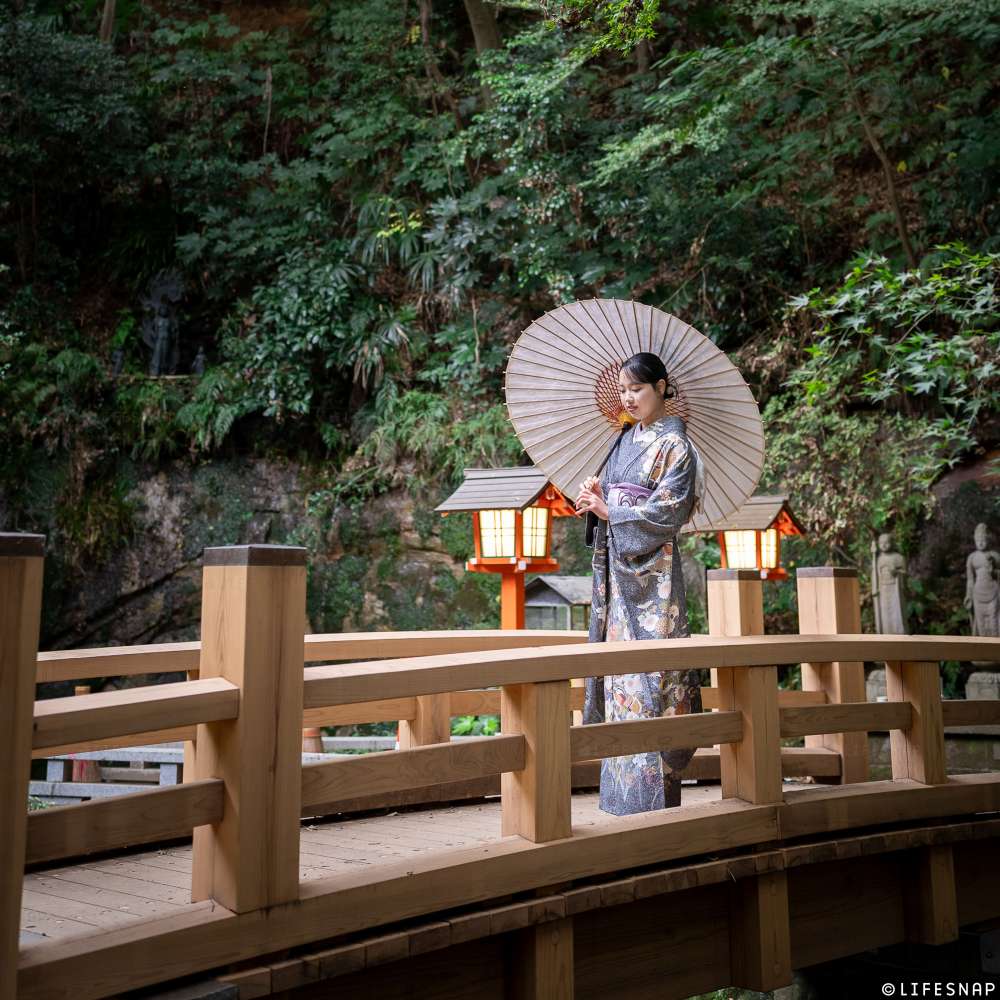 成人式前撮り・後撮りロケーション撮影@等々力不動尊／東京都／世田谷区 - 
