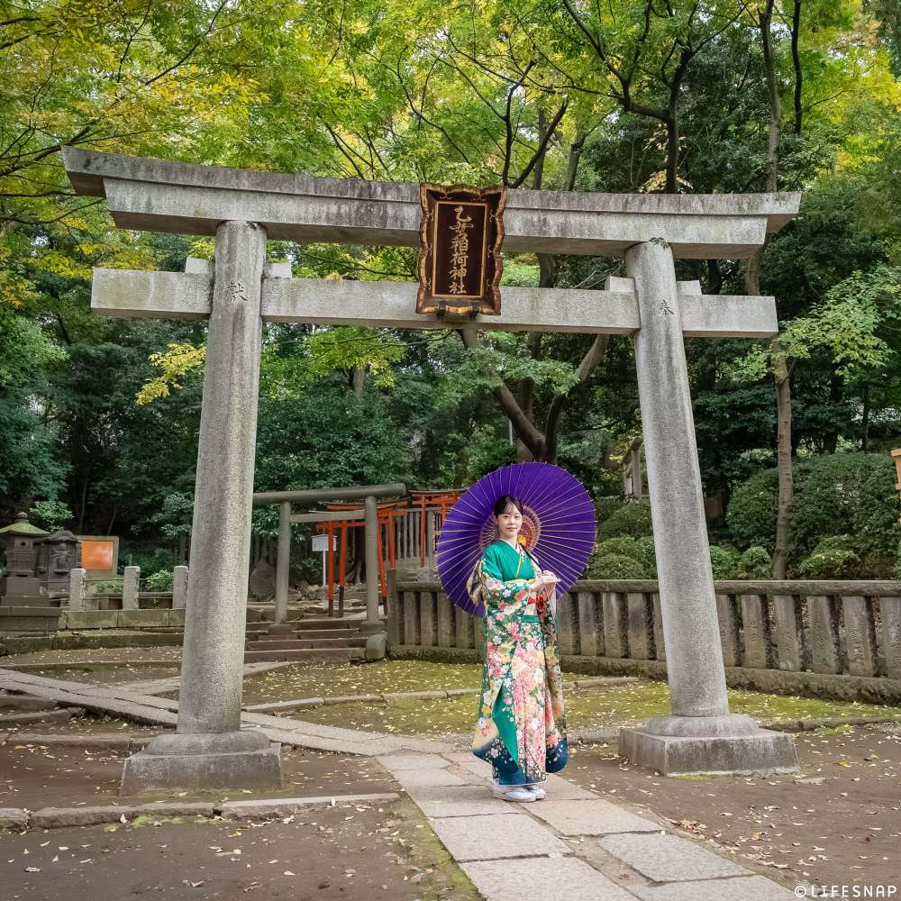 成人式前撮り・後撮りロケーション撮影@根津神社〜東京駅丸の内周辺／東京都／文京区