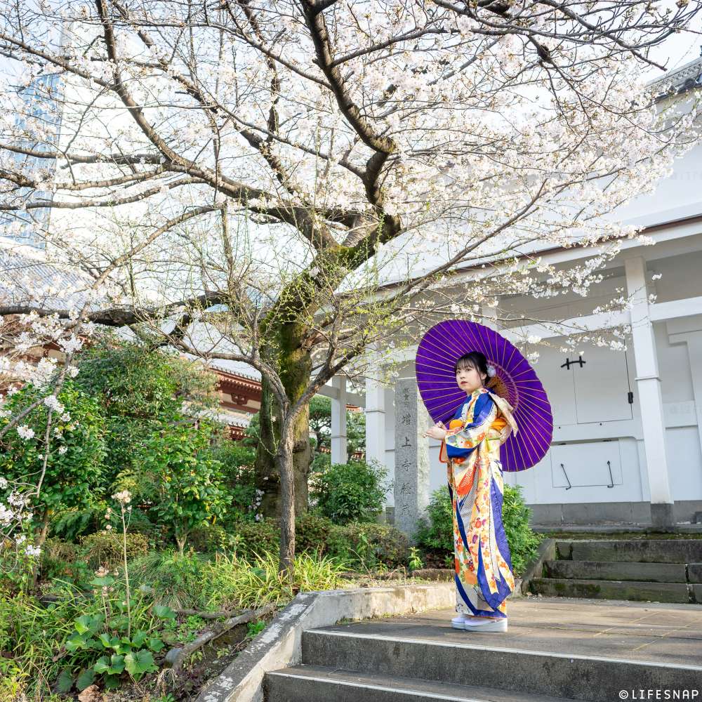 成人式前撮り・後撮りロケーション撮影@増上寺／東京都／港区 - 
