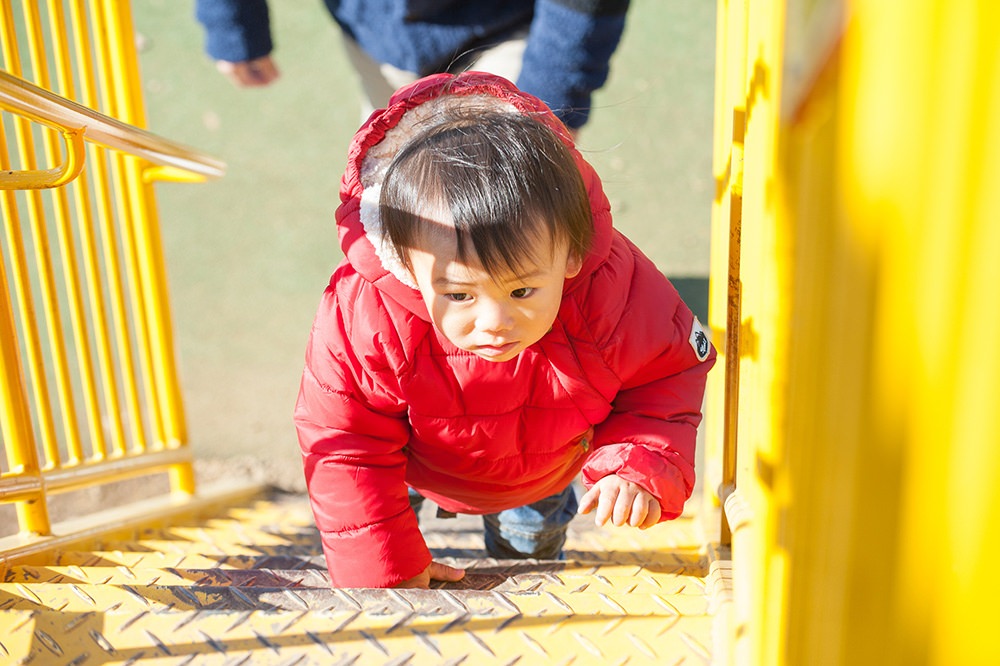  - 今度は一人で階段をのぼります&nbsp;ヨイショ　ヨイショ